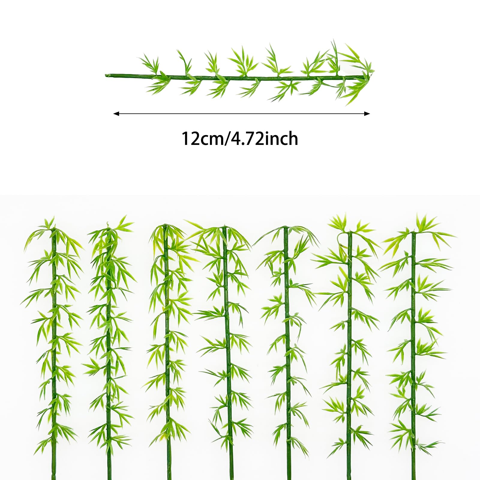 Attuslla Model Miniature Bamboo Trees, Green Plastic Bamboo Trees for Building Model, Home Miniature Landscape Landform Diorama Project (50 PCS, 12cm) - Image 4