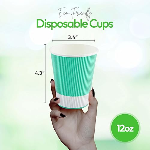 Vista 331 de Vasos de café de papel aislado de pared corrugada, 8 oz, Anaranjado