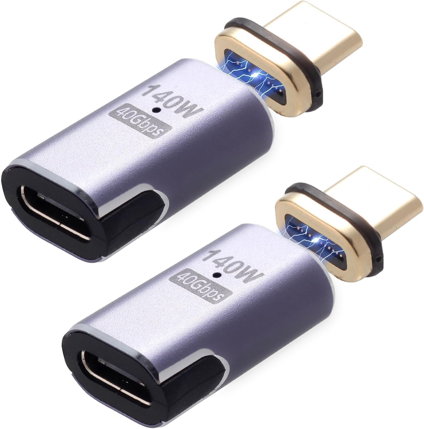 USB C Magnetyczny Adapter - 2 Sztuki 140 W Złącze Magnetyczne USB-C 40 Gb/s Transfer Danych Do Przełącznika Laptopa Tabletu Telefonu