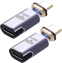Magnetic USB C Adapter - 2 Pack Magnetic USB C Adapter 140W Fast Charging with 40Gbps Transmission Compatible with Laptops Tablets Phones