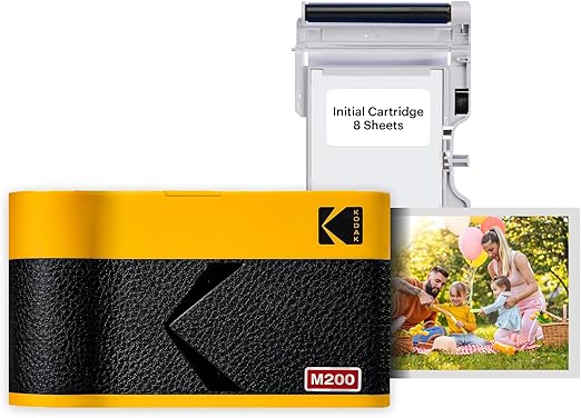 KODAK Mini 2 ERA 4PASS Portable Photo Printer (Yellow, Printer + 8 Sheets)