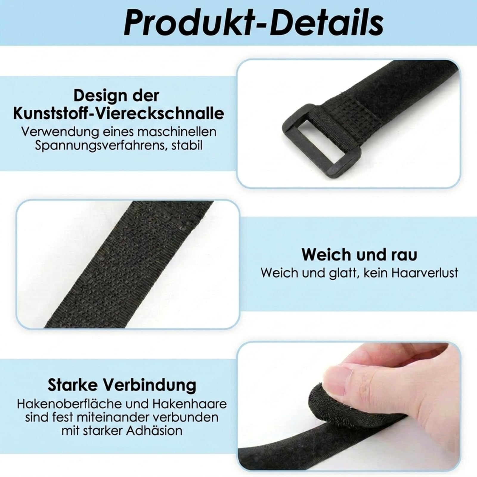 10 fascette in riutilizzabili, 50 cm x 2 cm, in nylon nero, fascette in per gestione dei cavi, casa, ufficio ed esterni