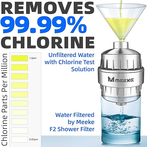 Miniatura 4 de MYWER Filtro de cabezal de ducha de agua dura  99.99% de eliminación de cloro  2.5 GPM de alto flujo - Elimina clorofluorurometales pesados - Reduce