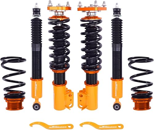 maXpeedingrods Coilovers para Ford Mustang GT/Base SN95 1994-2004, Kit de suspensión de bobinas de altura ajustable, amortiguador de amortiguador