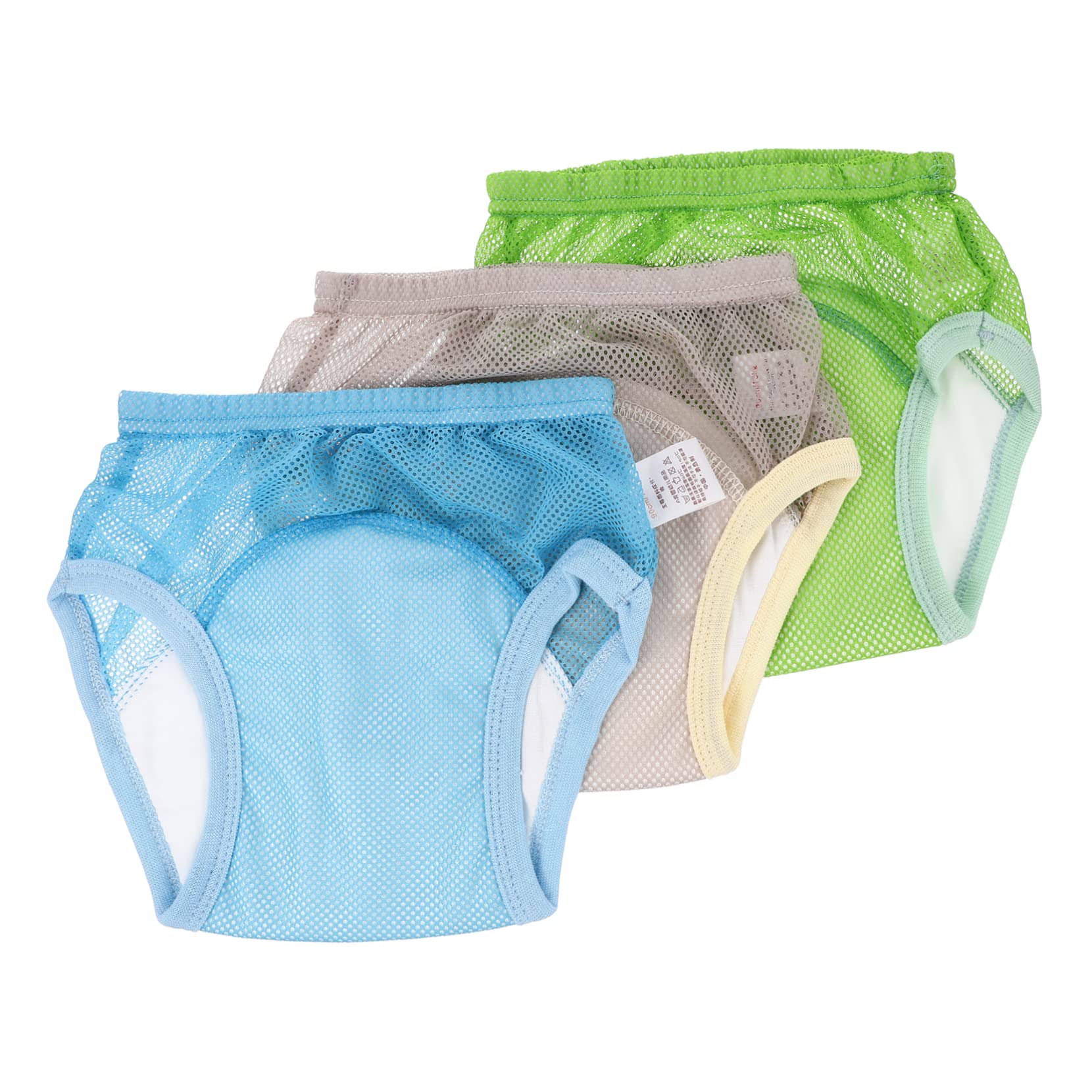 Toddmomy 3Pcs Potty Training Underwear Soft Cotton Nappy Pants Washable and Reusable Diaper Pants for Comfort and Leak Protection Assorted Color
