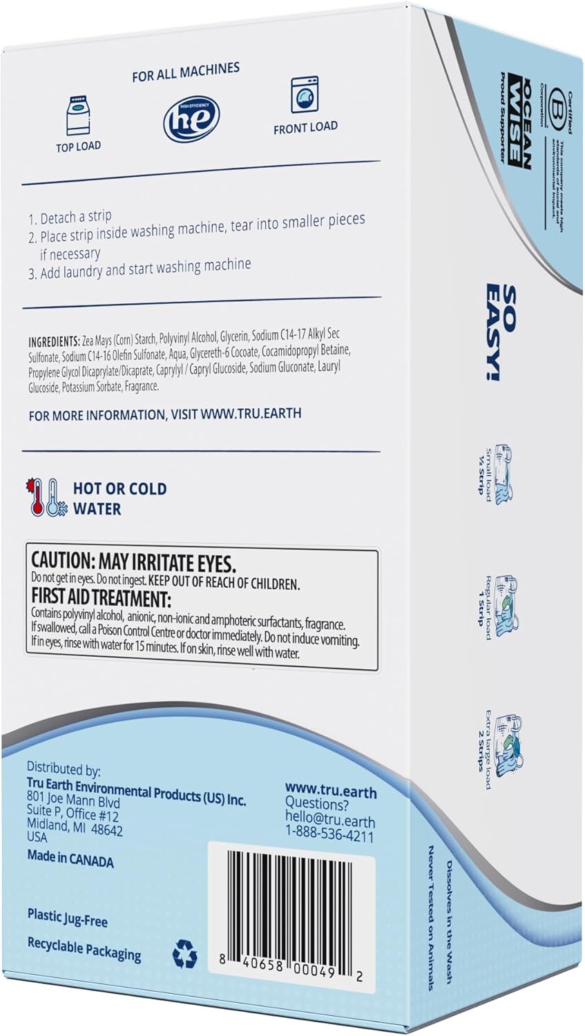 Tru Earth Platinum - Heavy Duty Laundry Detergent Sheets - Up to 768 Loads (384 Count, Fresh Linen Scent - Ultra-Concentrated - Eco-Friendly Laundry Sheets - Image 2