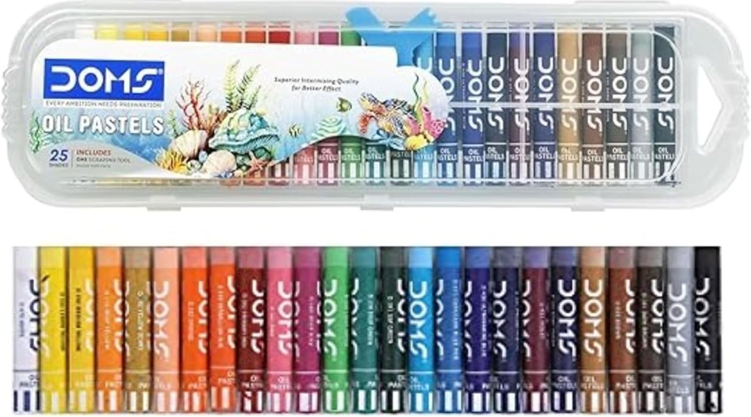 Doms Oil Pastels 25 Shades (Pack of 1), Multicolour (AM3176)