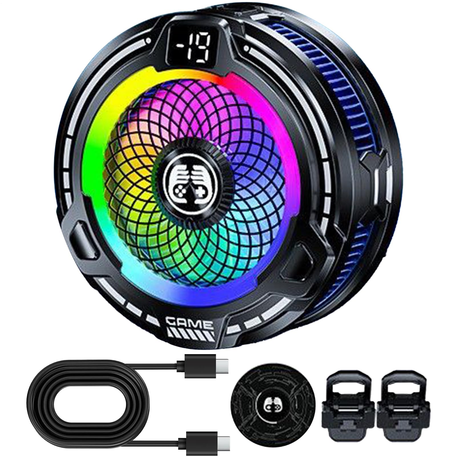 Dissipatore per Telefono - Radiatore Magnetico Portatile 30W per Cellulare,Raffreddamento Portatile Regolazione Velocità per Smartphone Tablet Esterno Live Streaming Caldo Estivo