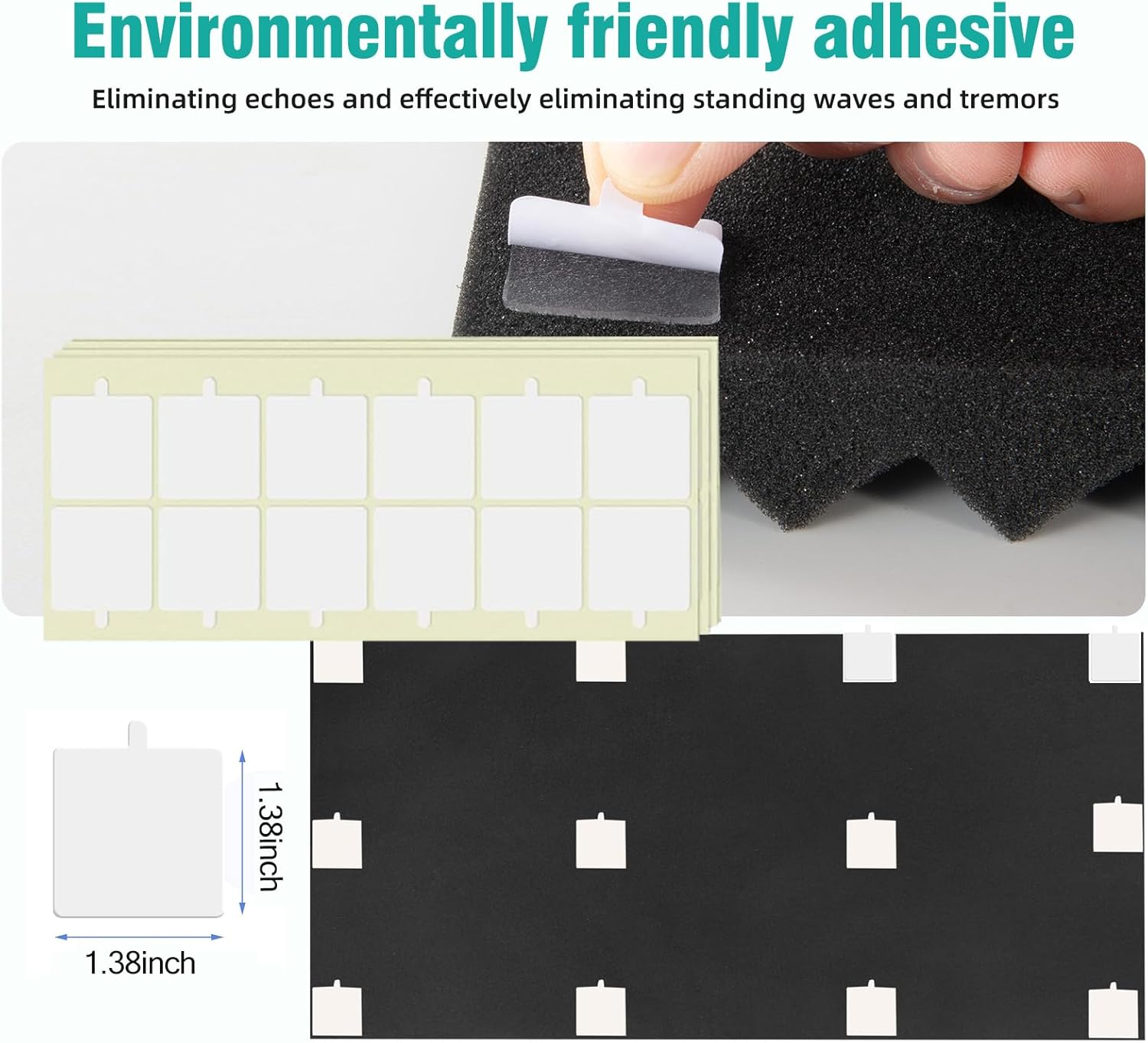 4 Pack Black Acoustic Foam Panels,48x24x2 Inch Sound Proof,High Density Soundproof Wall Panels,Fireproof Cancelling Foam Studio (Black, 4 PCS)