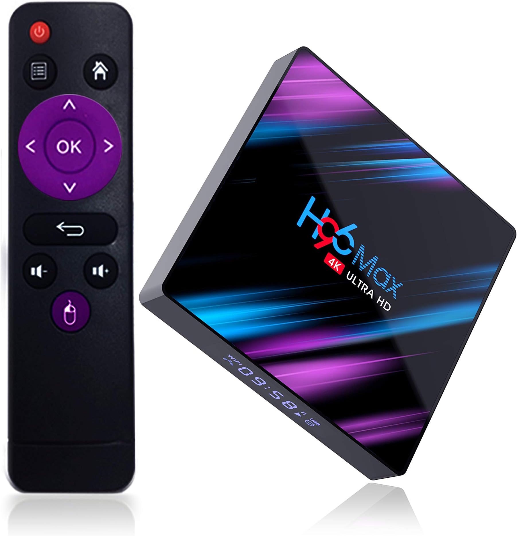 Android 9.0 TV Box 4GB RAM 64GB ROM, KFiAQ Android Box Quad-Core 64bit Dual-WiFi 2.4G/5.0G,3D Ultra HD 4K H.265 USB 3.0 BT 4.0 Smart TV Box