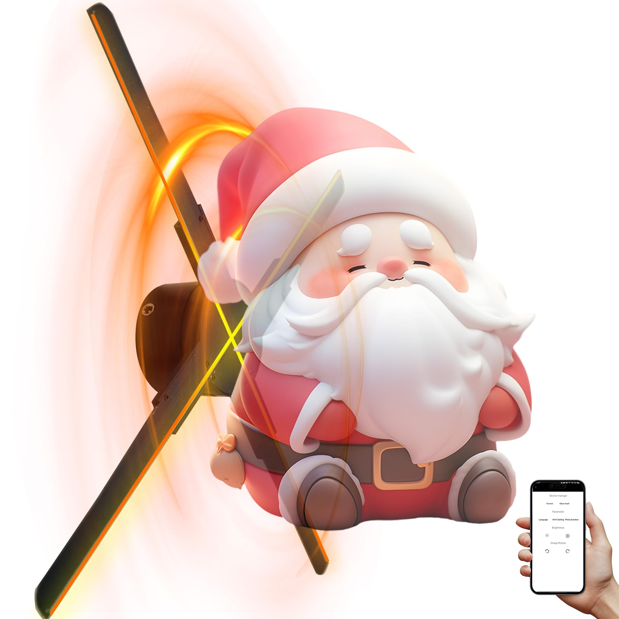 3d hologram fan 45cm 177 in 4-blade hd led spinning holographic projector display transparent compact for retail advertising and home decor