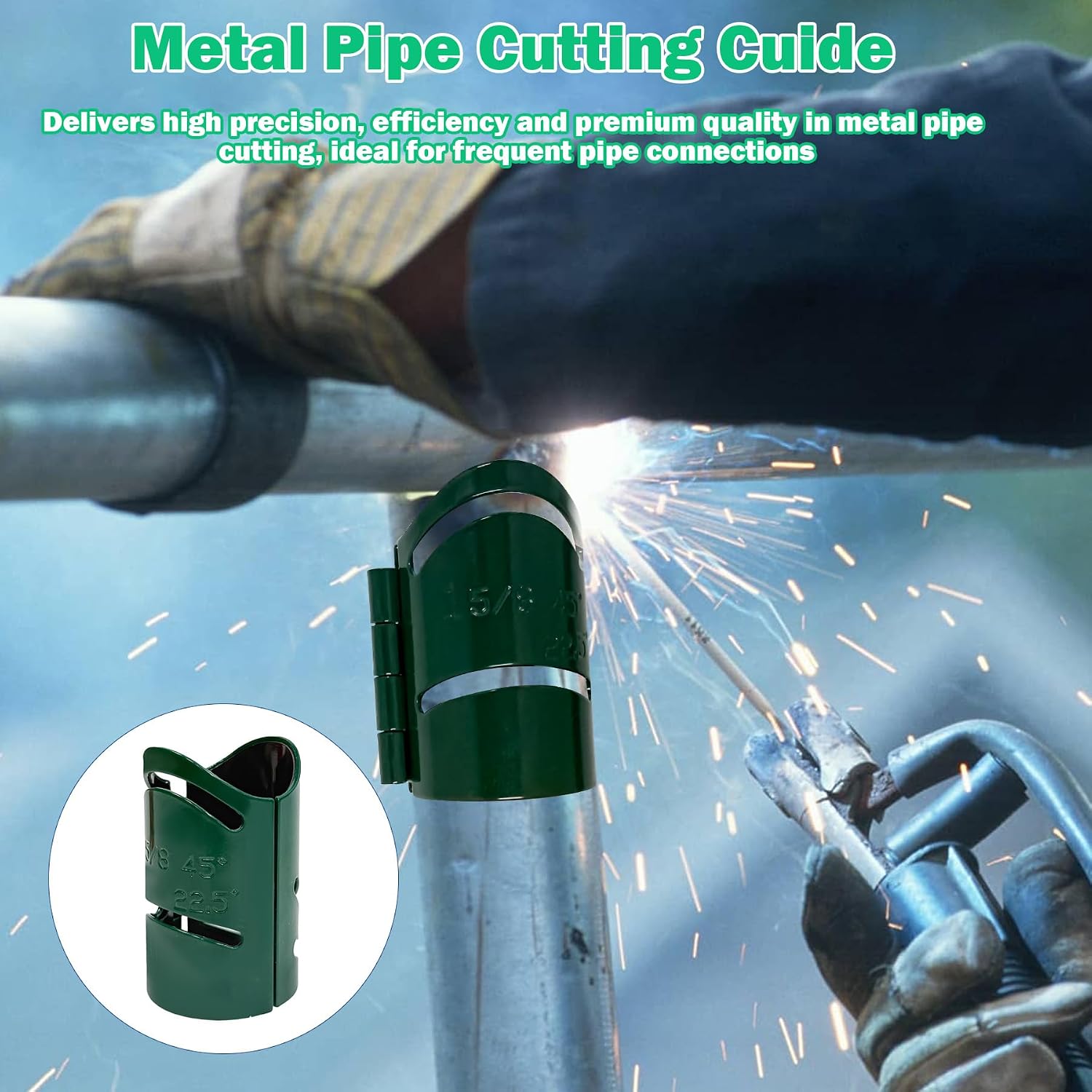 Metal Pipe Cutting Guide Kit 1-5/8 in, Pipe Saddle Template Cutting Guide | Pipe Cutting Guide Tool,High-Precision Cross,Saddle Cuts at 22.5°, 45°, 90°（1-5/8‘’）