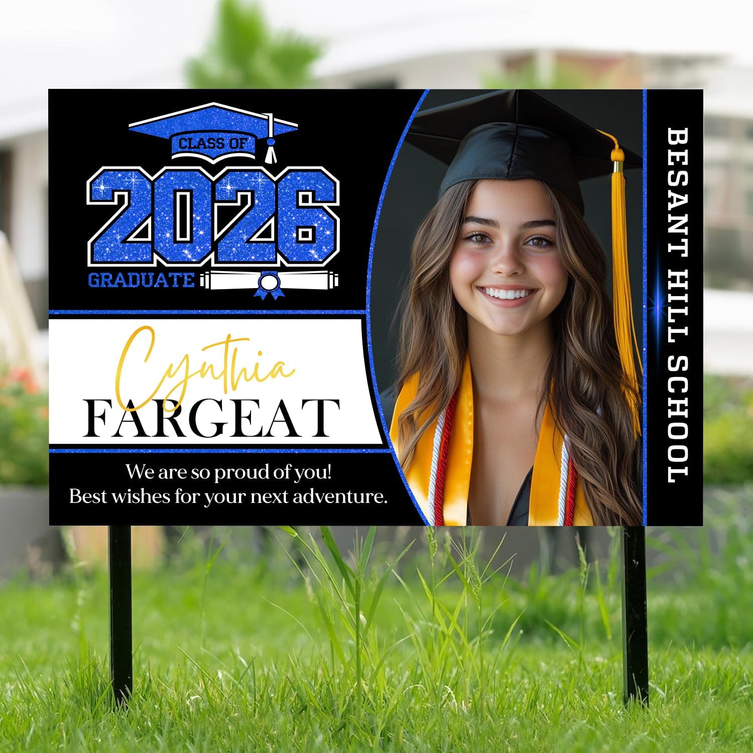Personalized Graduation Yard Sign 2026 With Photo, Graduation Senior Sign 2026, Class Of 2026 Yard Signs, High School Graduation, College Graduation, Congrats!