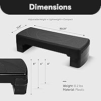 Vista 3 de BalanceFrom Entrenador de Plataforma de Step Aeróbico con Elevadores Ajustables de 3 Niveles, Capacidad de Peso de 400 Libras – Escalón de Ejercicio