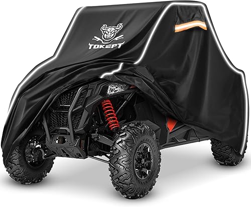 Tokept Funda UTV, impermeable, protección para todo tipo de clima, para uso al aire libre, con correas mejoradas a prueba de viento y rejillas de