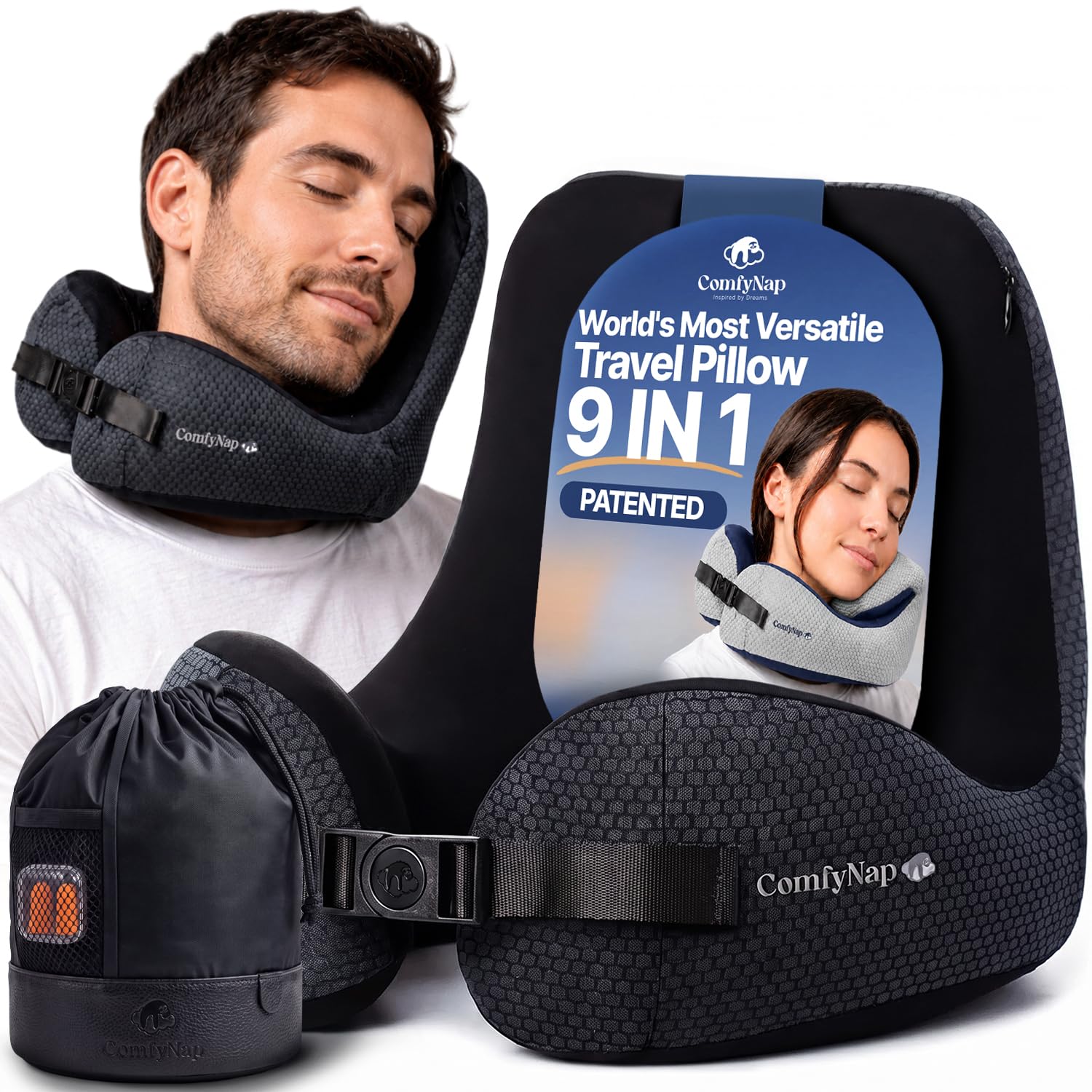 ComfyNap Versatile 9-in-1 Travel Pillow