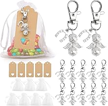 VGOODALL Gastgeschenke Hochzeit, 30 Stücke Schutzengel Anhänger +Organza Beutel +Kraftpapier Anhänger für Abschiedsgeschenk Glücksbringer Gastgeschenke Taufe Konfirmation Einschulung