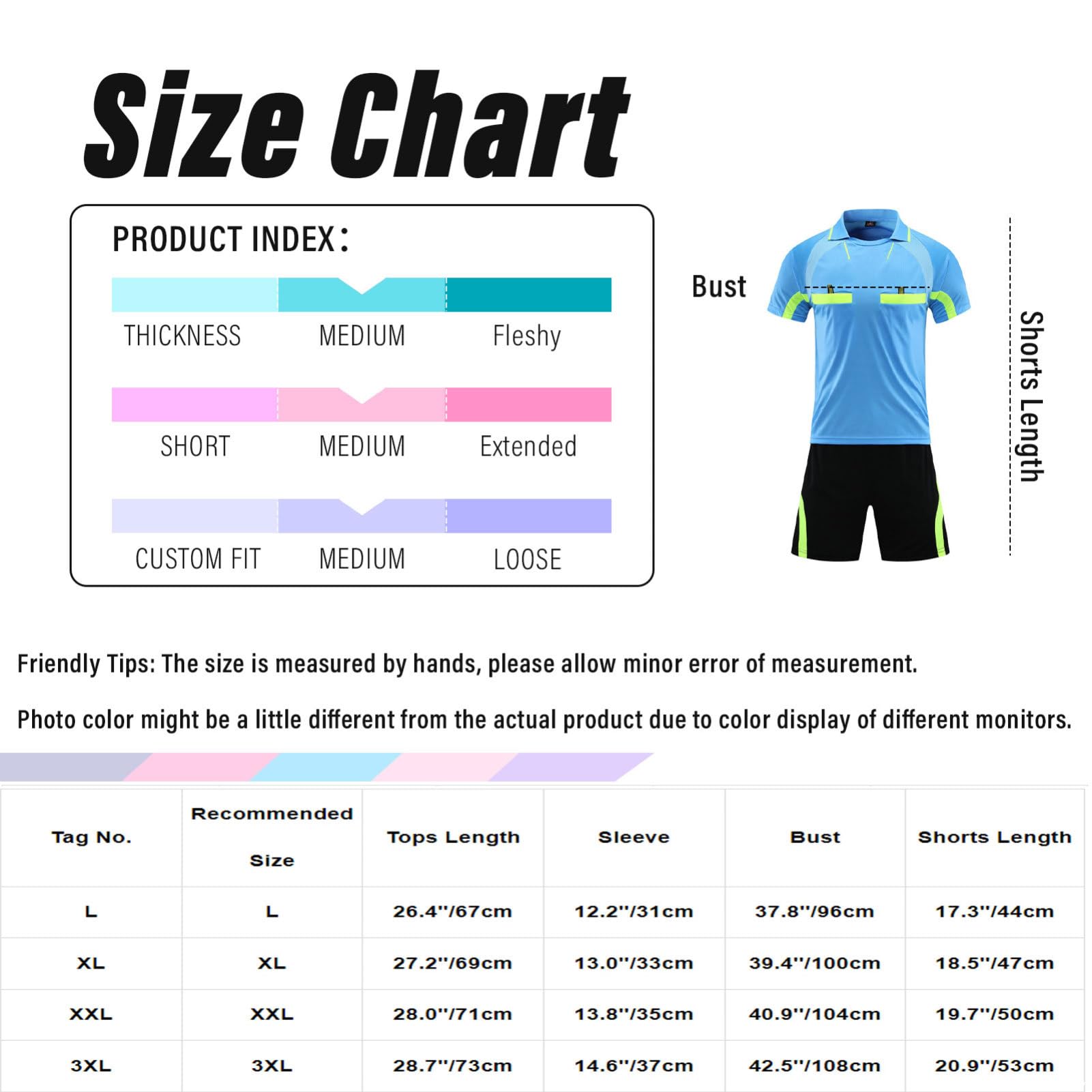 iEFiEL Uniforme da Arbitro Uomo Abbigliamento da Arbitro Completi Sportivi Tuta da Ginastica Maglia Arbitro Colletto Risvoltato Pantaloncini con Elastico per Partita dI Calcio