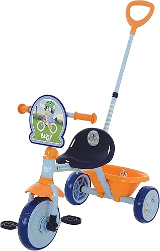 Miniatura 2 de Bluey First Ride On Trike - Juguete de paseo para niños con licencia con mango ajustable, embrague de pedal de fácil cambio, neumáticos a prueba de