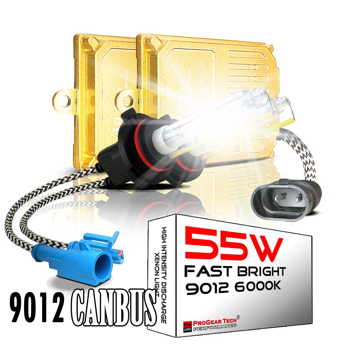 Heavy Duty 55W 9012 HIR2 6000K AC Digital CANBUS HID Xenon Conversion Kit NO OBC Error Headlight Fog-light