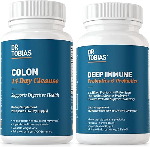 Miniatura 1 de Dr. Tobias Probióticos y prebióticos inmunitarios profundos de limpieza de colon durante 14 días - Apoya la desintoxicación temporal y la salud