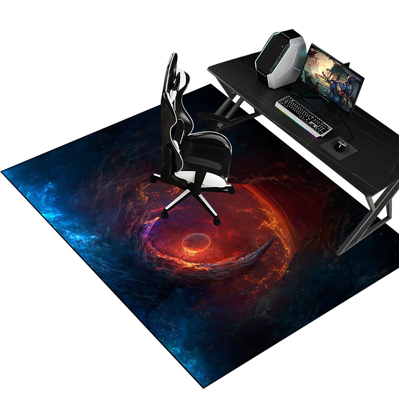 Office Chair Mat, Gaming Chair Mat, Multi-Purpose Low-Pile Chair Carpet Hard Floor Protector Mat 90 x 120 cm, Non-slip Computer Chair Mat for Hardwood Floors Floor Protectors for Rolling Chairs