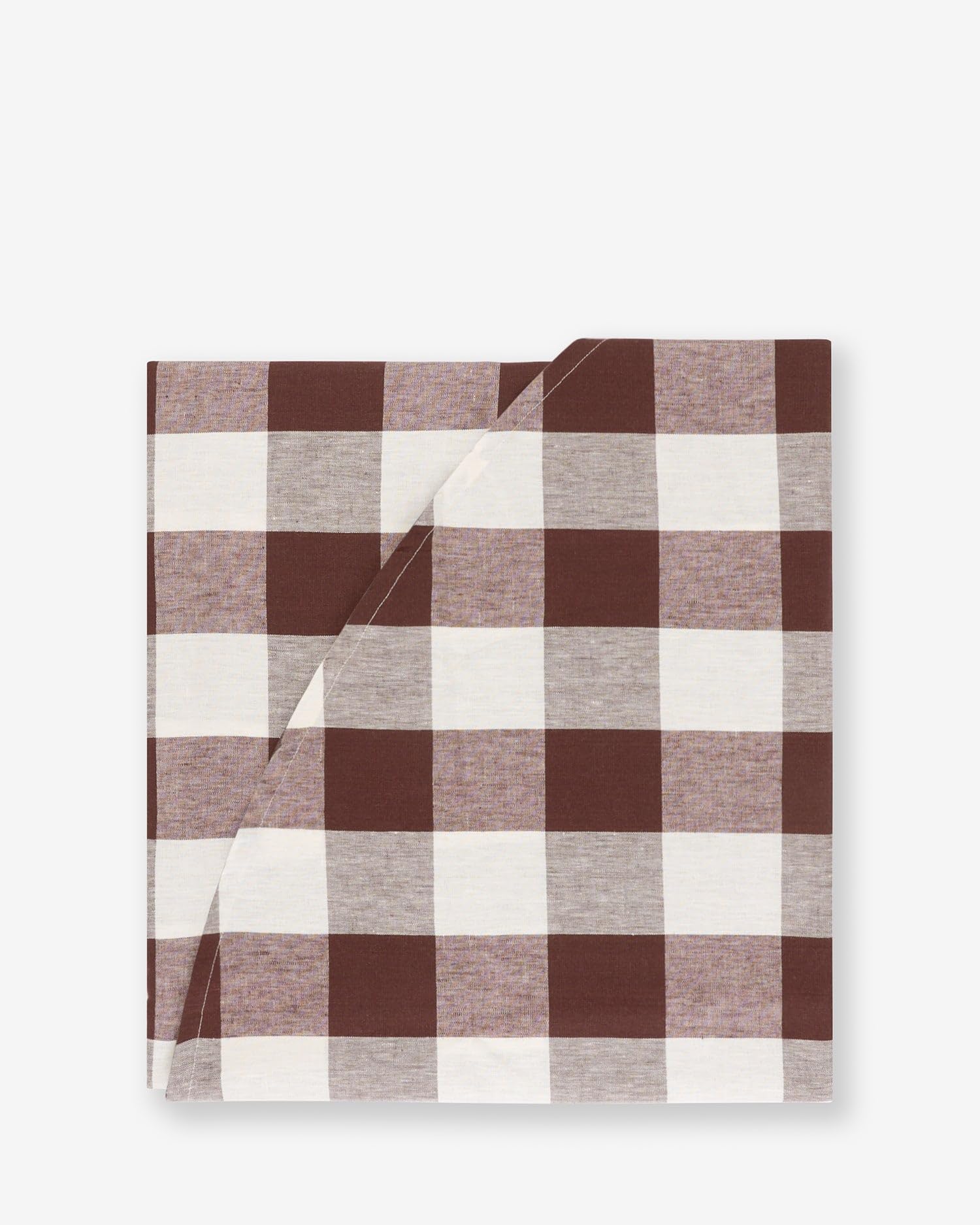 Sophie Allport Chocolate Brown Gingham Round Linen Tablecloth