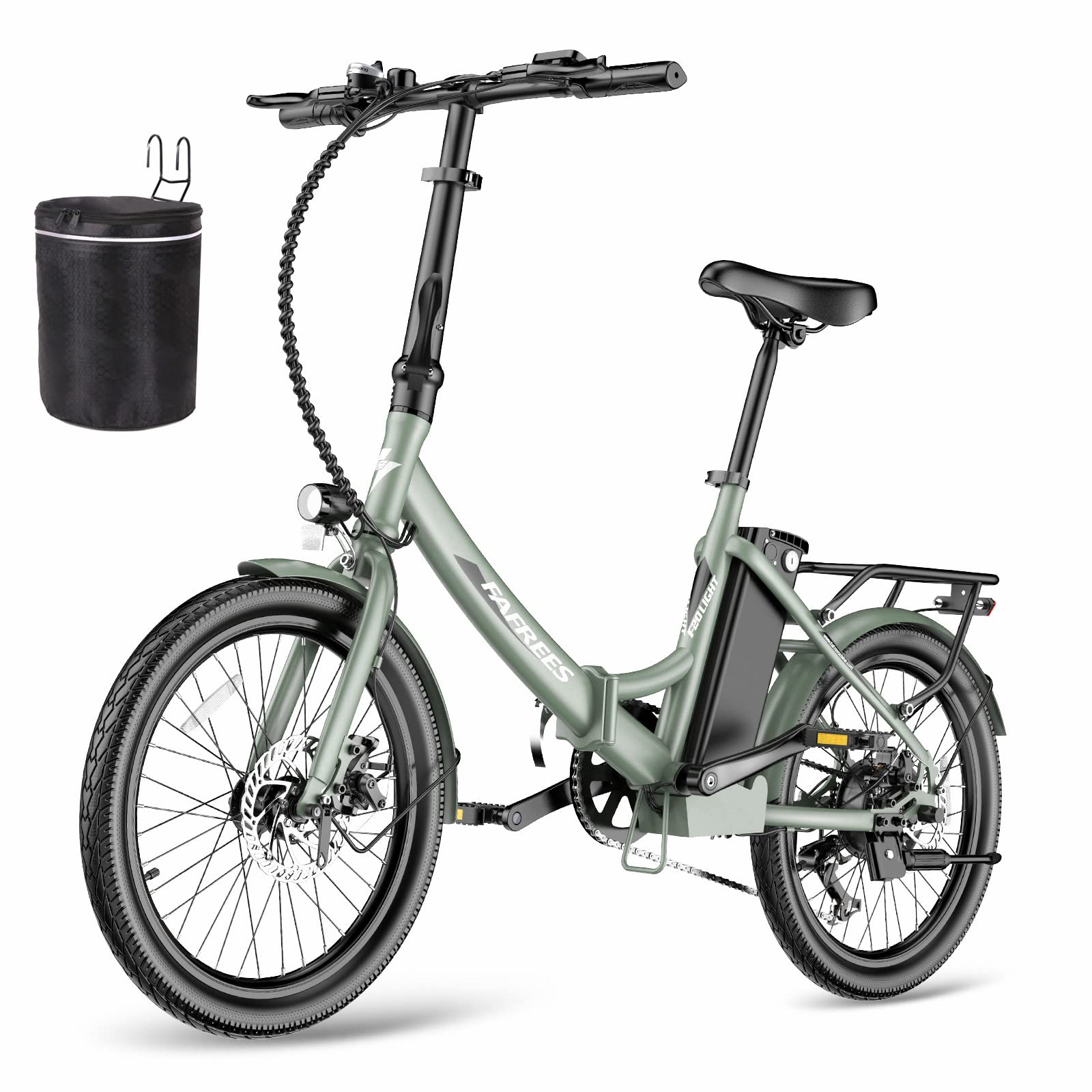 Fafrees Bicicletta elettrica F20 LIGHT, bici da città elettrica pieghevole da 20 pollici, motore da 250 W, batteria da 16,75 Ah, e-bike a 7 velocità per donna, autonomia 110 km