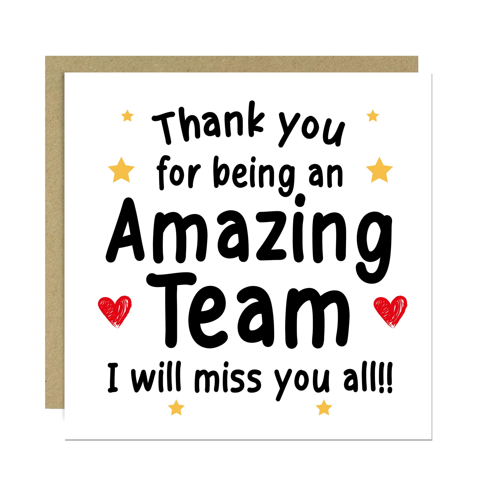 RED OCEAN Goodbye Card For Colleagues Team With Kraft Envelope Thank You For Being An Amazing Team Card Him Her Colleagues Co Workers Leaving Job