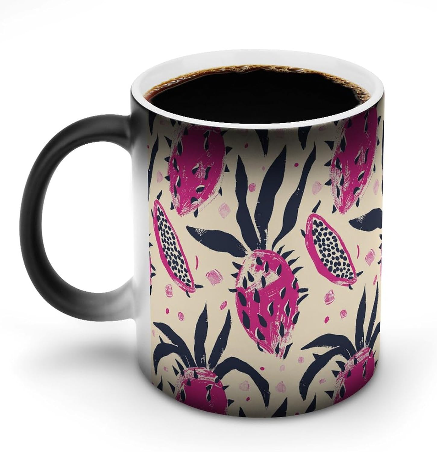 Color Changing Cups,Dragon Fruit Pattern Printed 11 Oz Ceramic Cups for Birthday Men Women