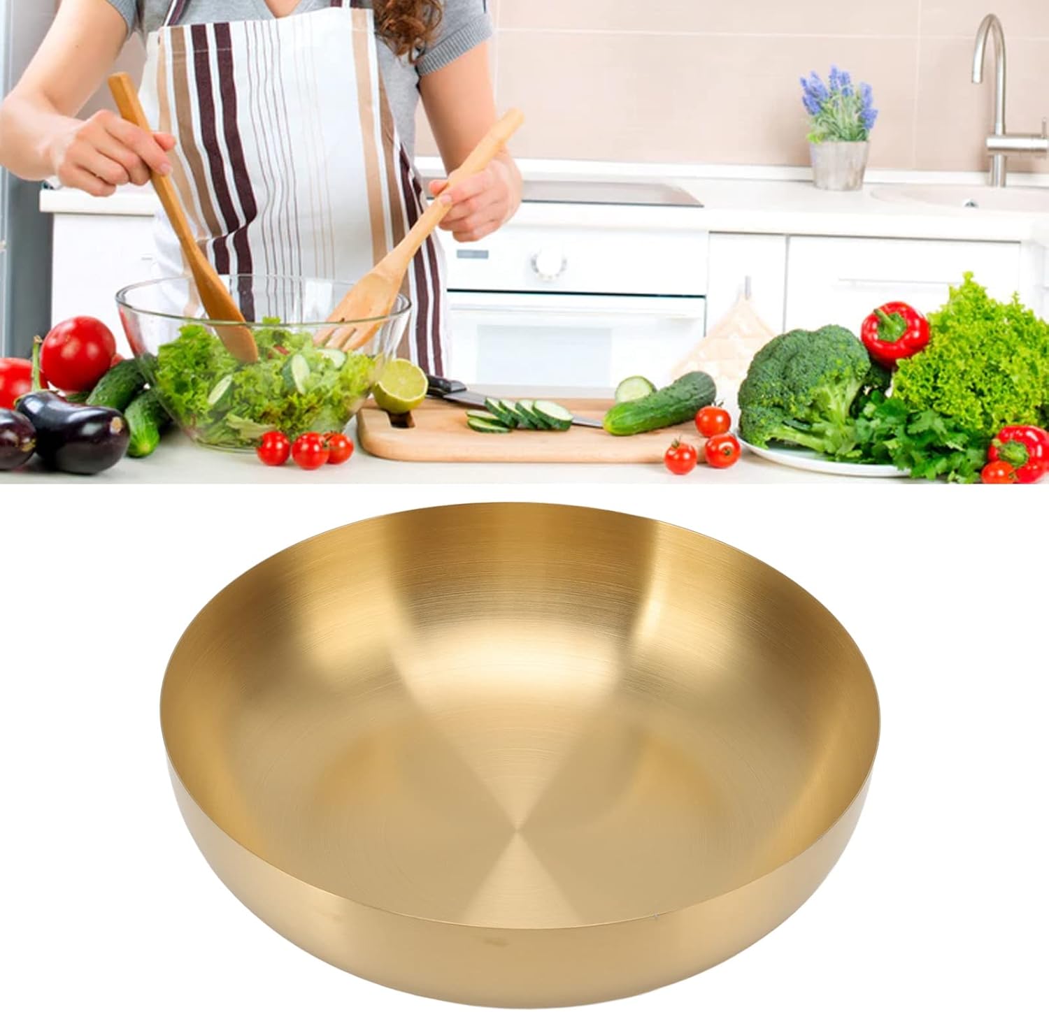Thickened Rust-Proof 304 Stainless Steel Mixing Bowl - Ideal for Salad, Noodles, and Food Serving - Durable and Stylish Kitchen Utensils