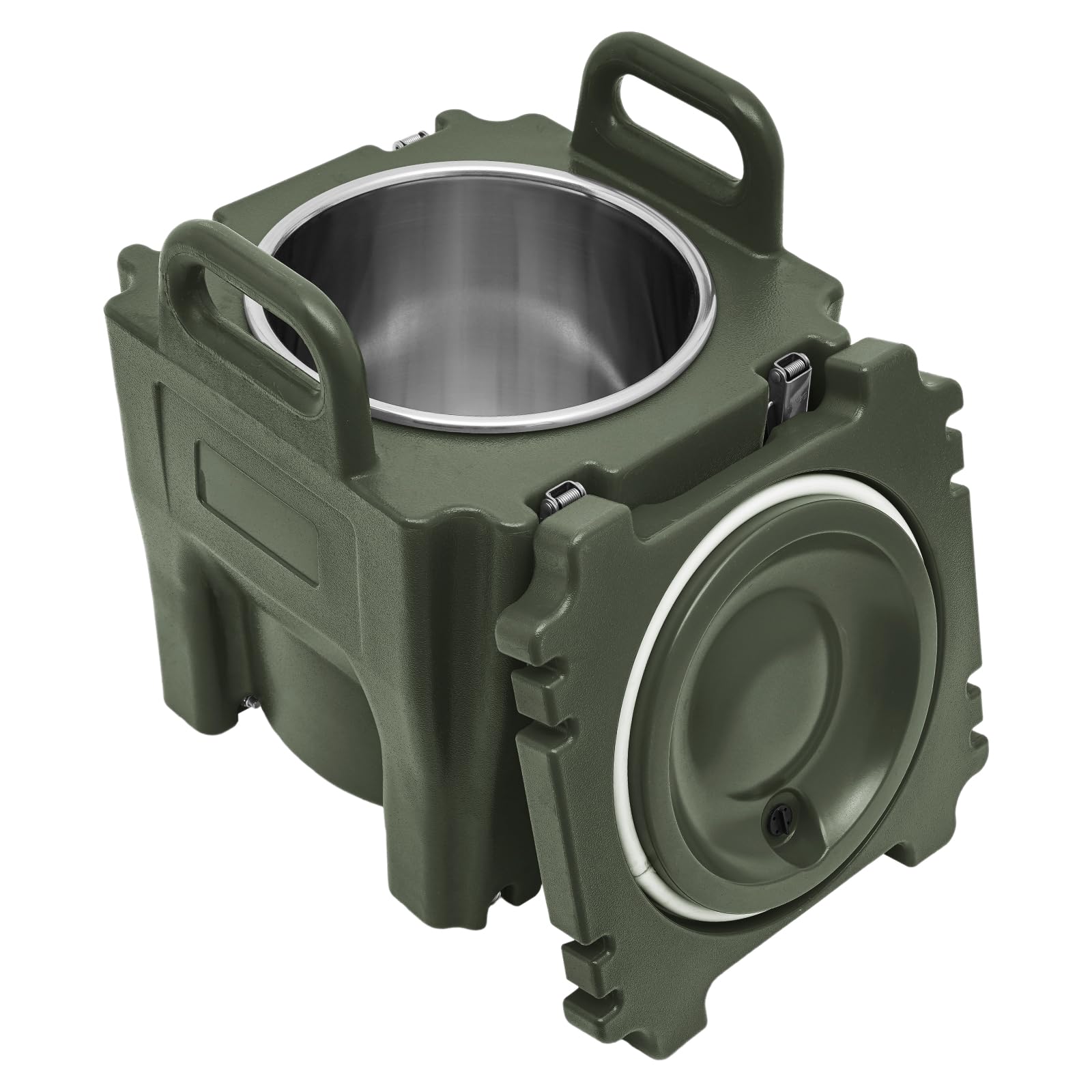 GMSLuu 20L Stainless Steel Insulated Food Carrier, Thermos Bucket Hot Food Insulated Food Carrier for Restaurants, Hotels, Outdoor Parties, Fishing Chairs, Camping. (Green)