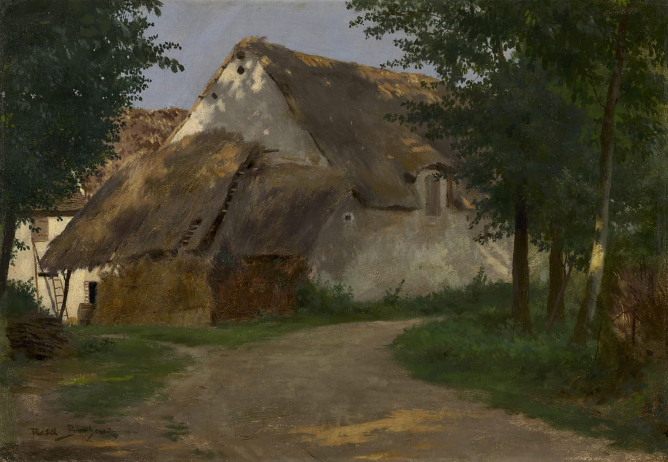 Artxlxxbn No Frame Famous Painting Art Wall Decor Abstract Art Picture The Farm At The Entrance Of The Wood By Rosa Bonheur Animal Pictures For Home Decor 60X90cm