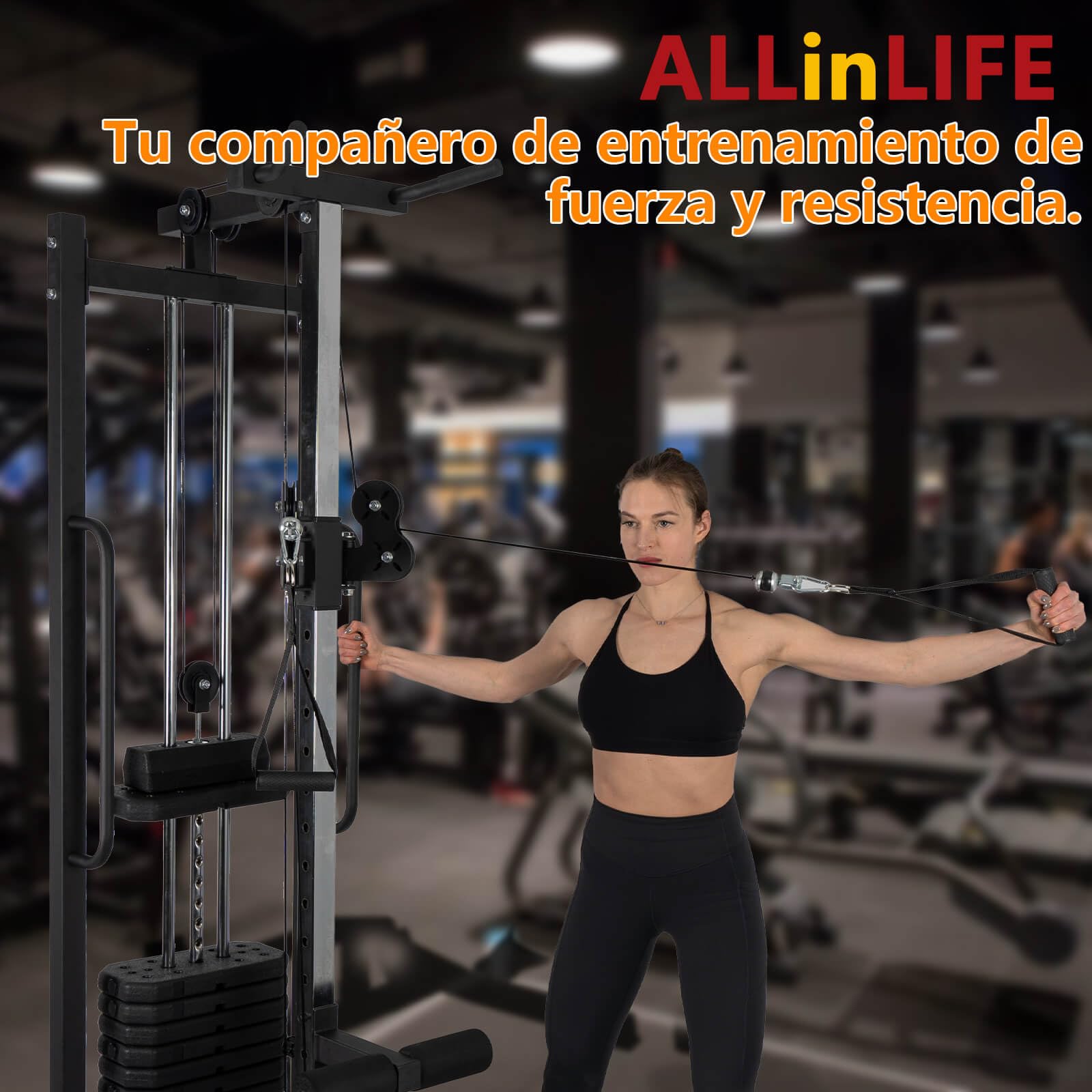 ALLinLIFE Máquina de Musculación Multiestación Musculación,Maquina Multifuncion Musculacion Jaula Musculacion para Estación de dominadas con Pesas,Maquina Gimnasio para Fitness Gimnasio en Casa