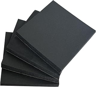 4 Pieces Adhesive Foam Padding 1/2 in Thick X 4 in X 4 in, Anti Vibration Pads, Closed Cell Foam Pads for Anti-Slip, Shock Absorption