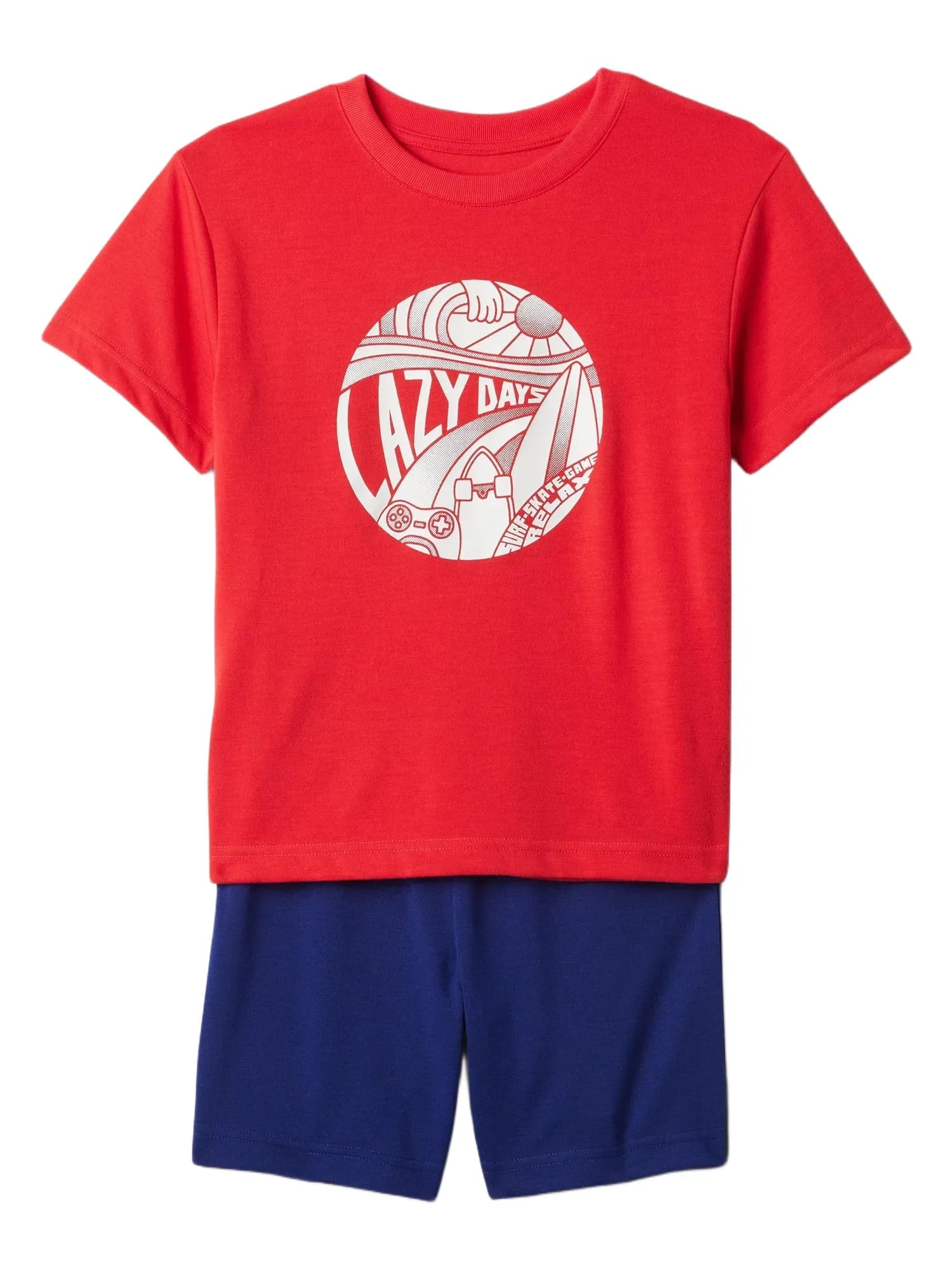 

                                                    GAP Boys Short John Pajama Set Hawaiian Red 8