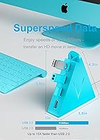 Vista 4 de Hub USB 3.0, torre de concentrador USB de 4 puertos, divisor USB de cable de 2 pies para laptop, PC, Xbox One, PS4, PS5, iMac, Surface Pro, XPS