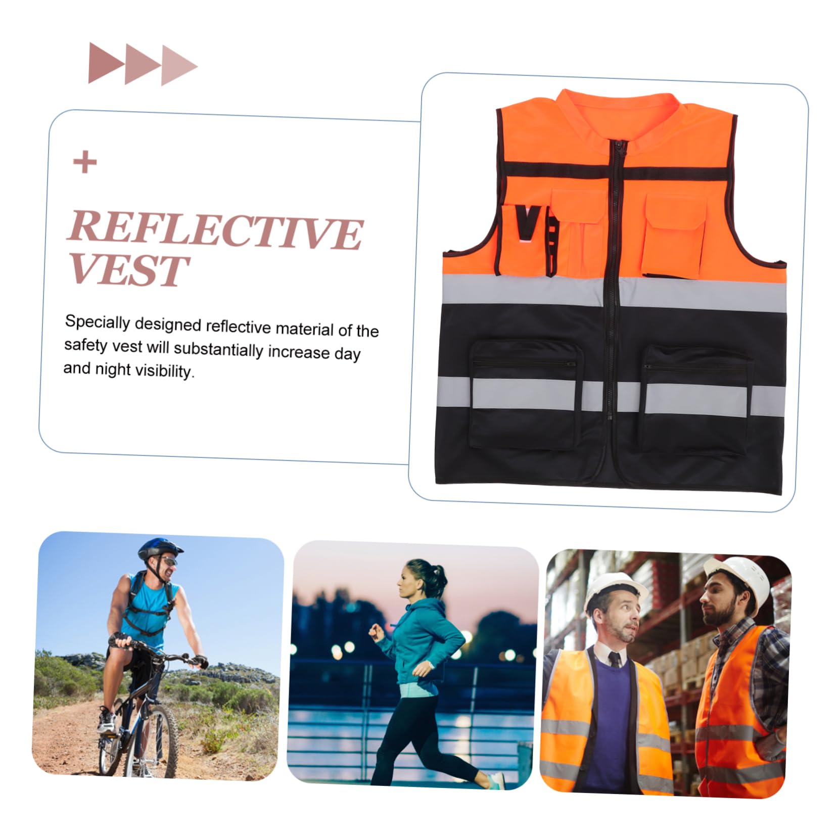 NUOBESTY gilet réfléchissant sûr réflecteur vêtements de vélo bleu gilets de sécurité gilet de cyclisme pour hommes gilet de course haute visibilité gilet de marche nocturne tissu en nylon