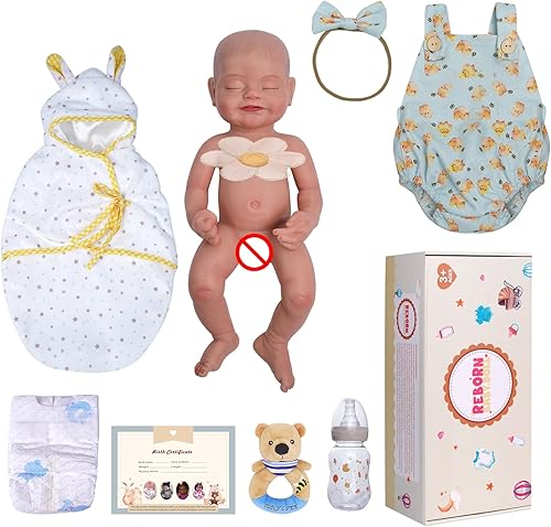 Miniatura 15 de BABESIDE Muñecas de bebé Reborn de silicona de cuerpo completo, 12 pulgadas (peso 3 libras) de silicona completa con peso realista, muñeca de bebé