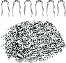 300 pcsWire Staples, Fence Stapless, Steel U Nails for Fencing, U Shaped Wire Nails, Galvanized Barbed Wire Fencing Staples Fasteners for Wood Garden Barbed Chicken Wires Hardware