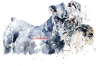 Schnauzer in thought - Print Watercolour,Schnauzer art,Schnauzer print,Schnauzer art print,Schnauzer wall decor