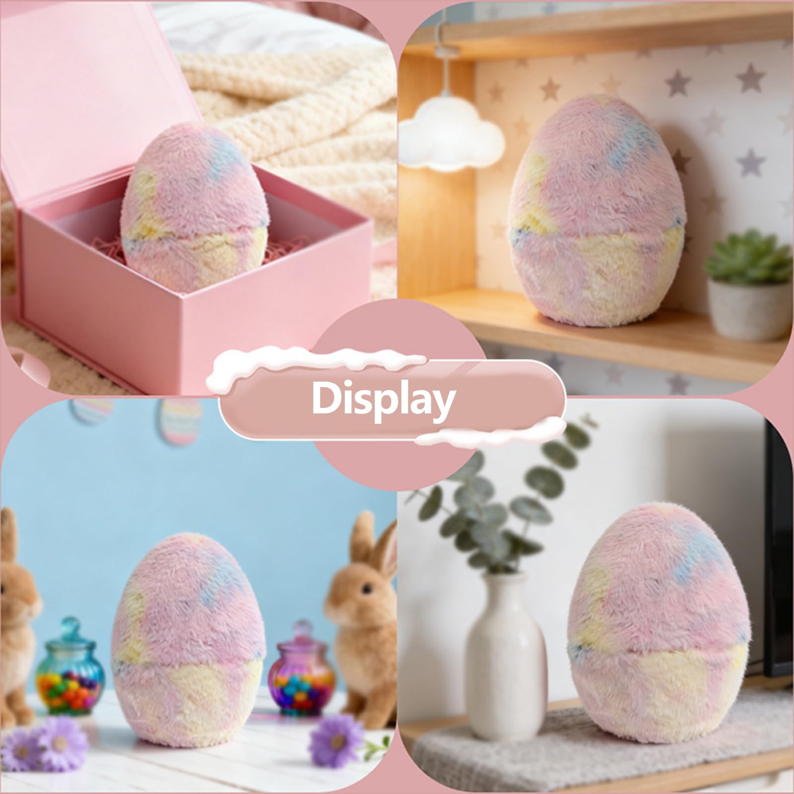 Décoration d ' œufs de Pâques en Plastique Brillant, boîte à Bonbons, étui de Rangement de Cadeaux pour l ' Artisanat en Classe et la décoration de la Maison, Fournitures de fête de Pâques