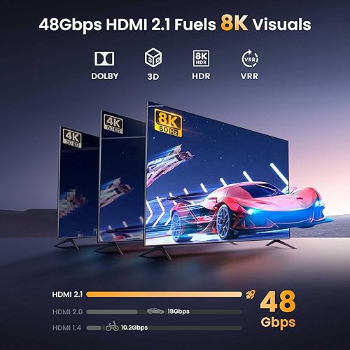 Miniatura 4 de Interruptor HDMI 4K 60Hz 5 en 1 salida, FERRISA 5 vías HDMI Switcher Selector Box con soporte remoto IR Interruptor automático CEC HDCP2.2 18Gbps