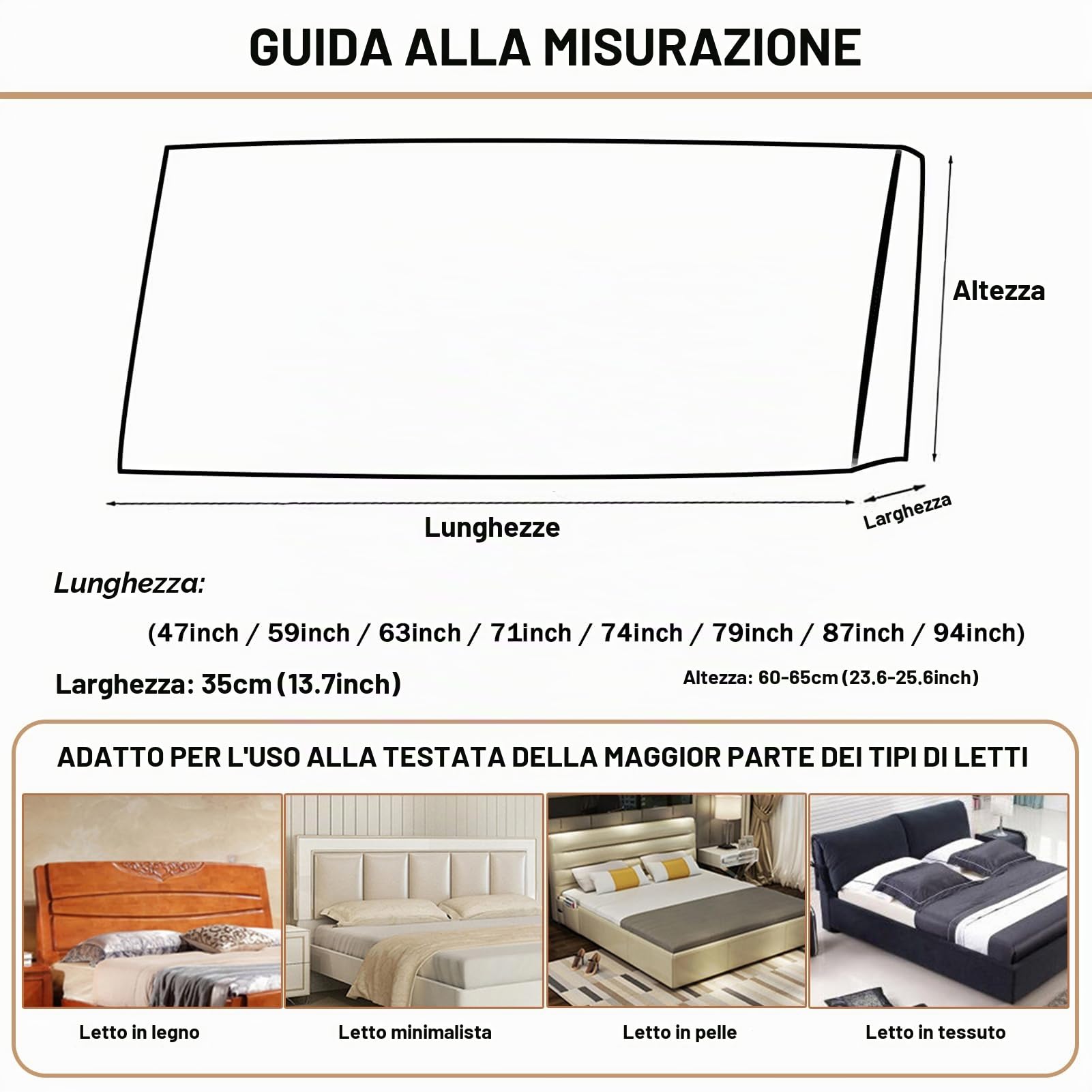 Copertura per Testiera Letto in Pelle, Copertura Testata Lettos Matrimoniale/Singolo, Fodera Elastica Protezione, Adatto a Una Varietà di Testate Letto (Nero,180cm)