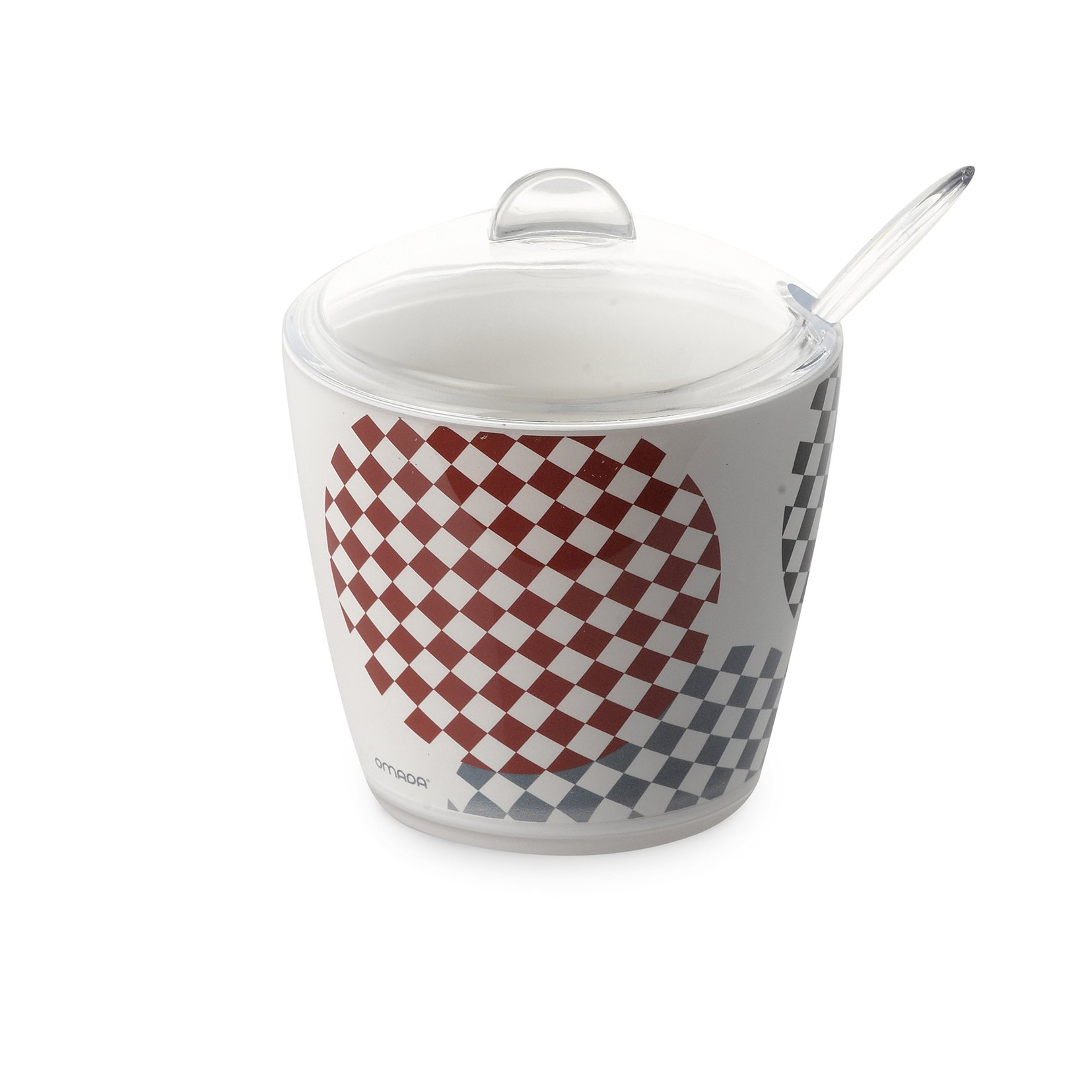 omadaDesign Sugar Bowl or Sugar Holder, 8,8 fl oz, in Unbreakable Plastic and Washable in Industrial dishwashers, with indeleble Decoration, Plexart Line