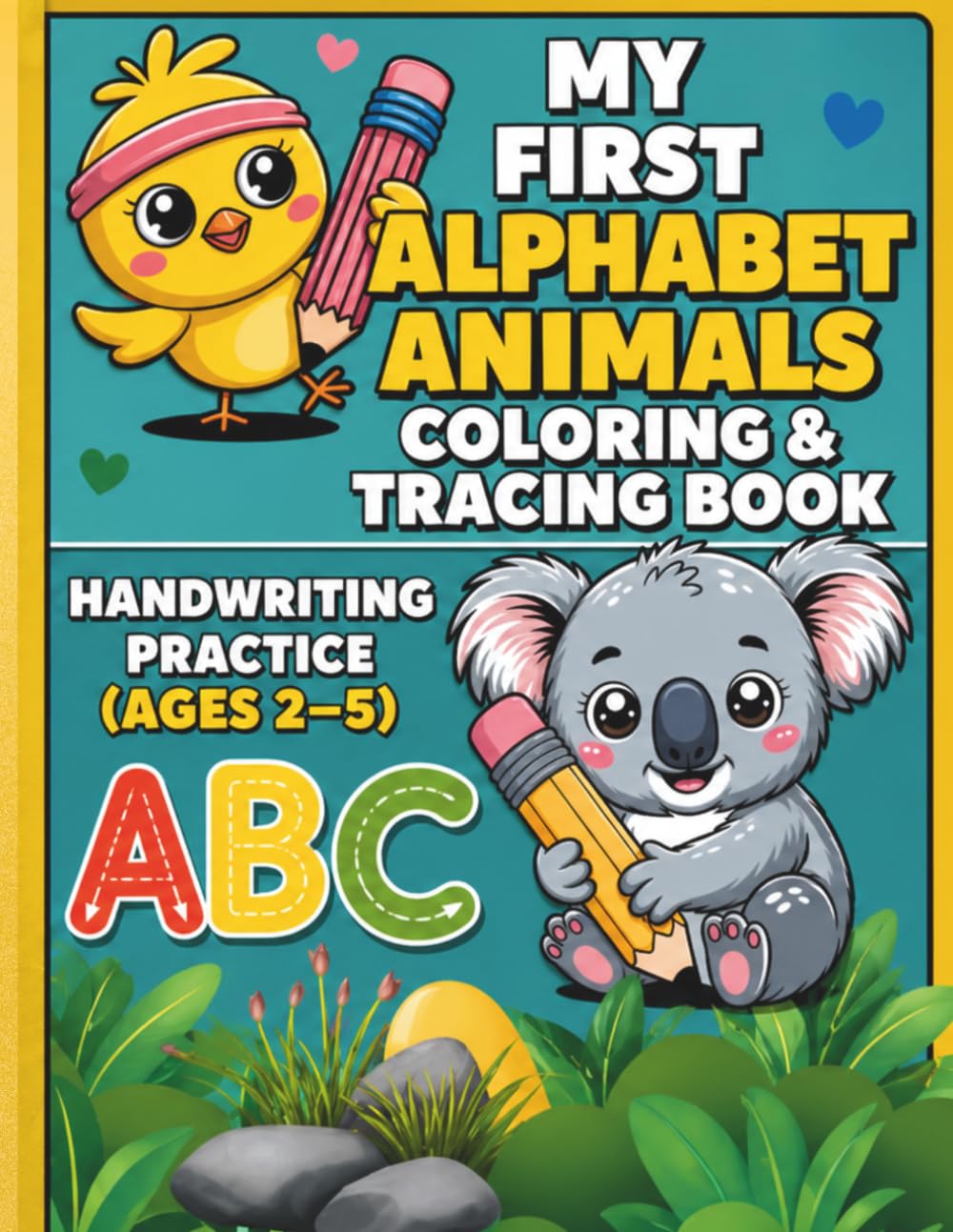 My First Alphabet Animals Coloring & Tracing Book Handwriting Practice (Ages 2–5)