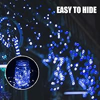 Vista 4 de Brightown Paquete de 12 luces LED de hadas que funcionan con pilas, cable plateado impermeable de 7 pies, 20 luces LED de luna estrellada