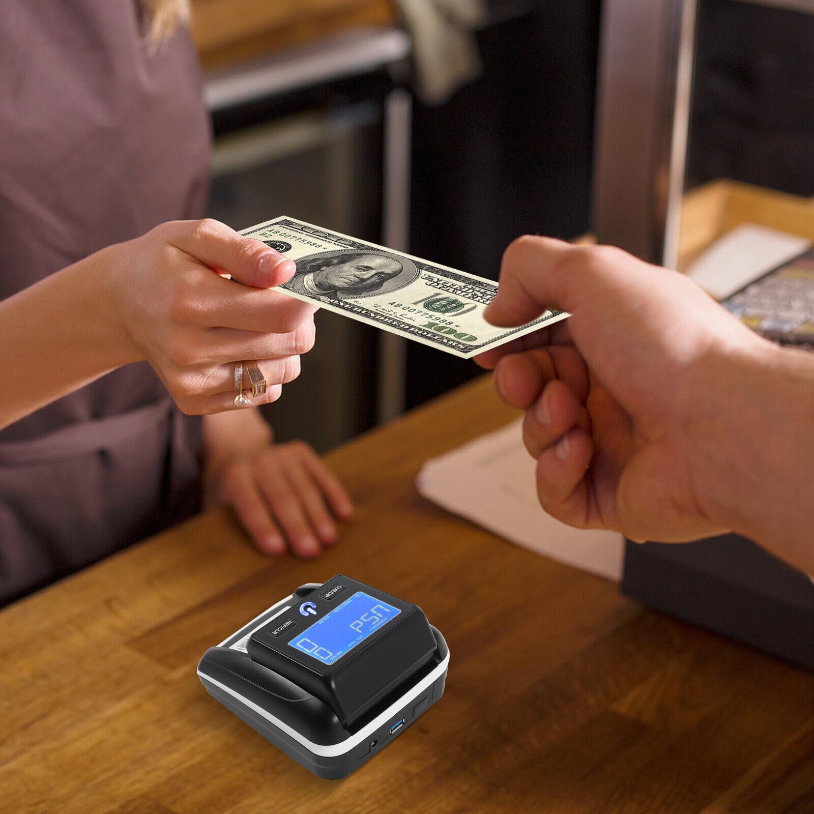 Contatore automatico per banconote e banconote false, con 7 controlli di rilevamento per euro falsi, dollari, banconote britanniche, TRL, INR