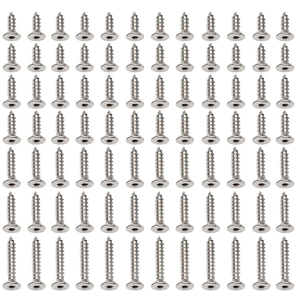 Photo 1 of 200 Pcs Stainless Steel Countersunk Screws Self Tapping Screws Hexagon Socket Self-Tapping Screws for Indoor and Outdoor Repairing Furniture Carpentry and DIY 6MM 8MM 10MM 12MM