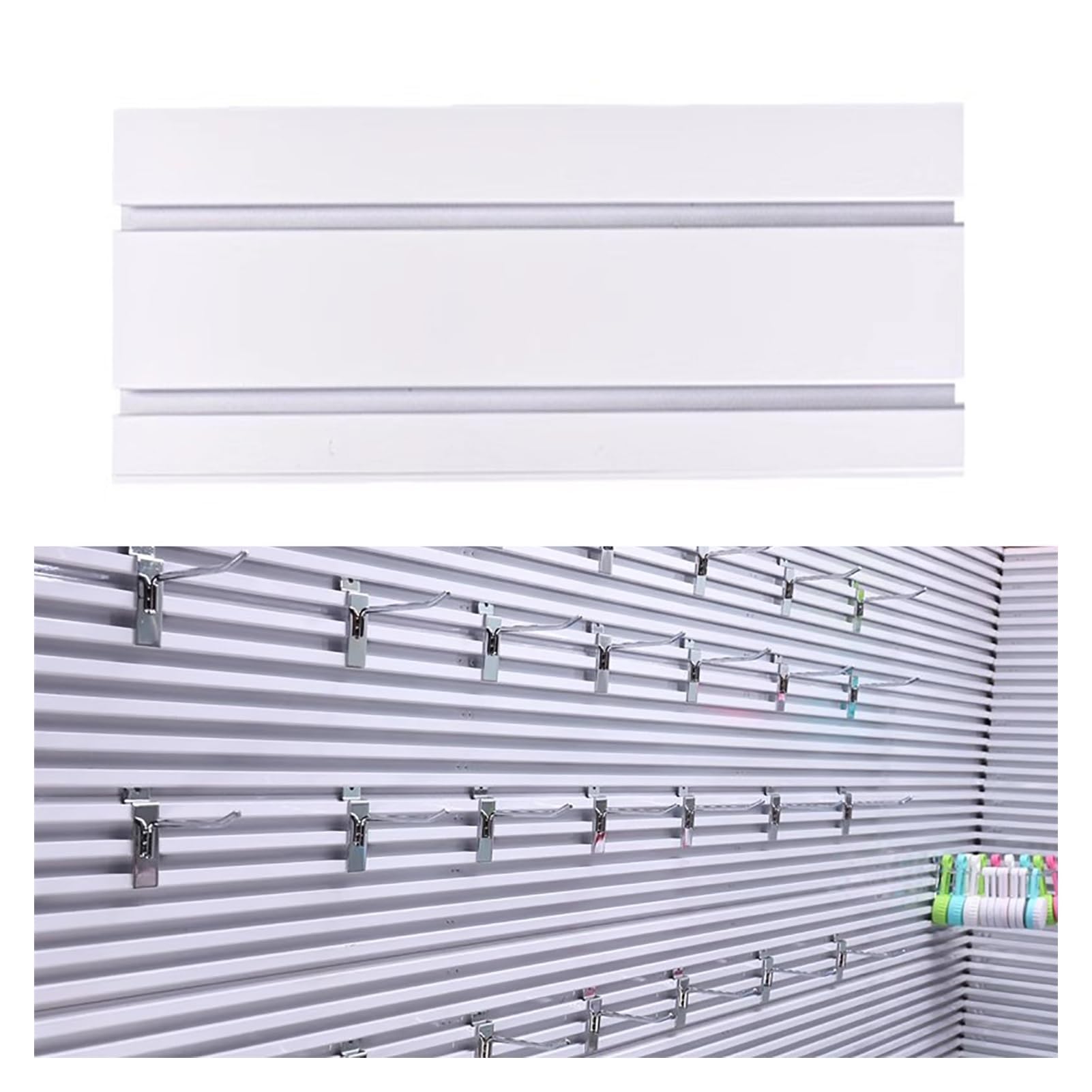 Estante de almacenamiento para tablas de listones con ganchos de 15 cm